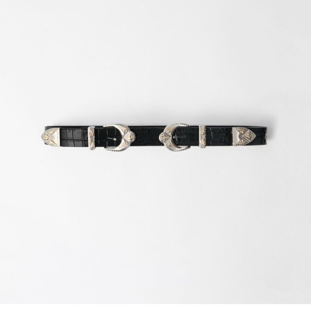 Maje Black Belt with Silver Accents